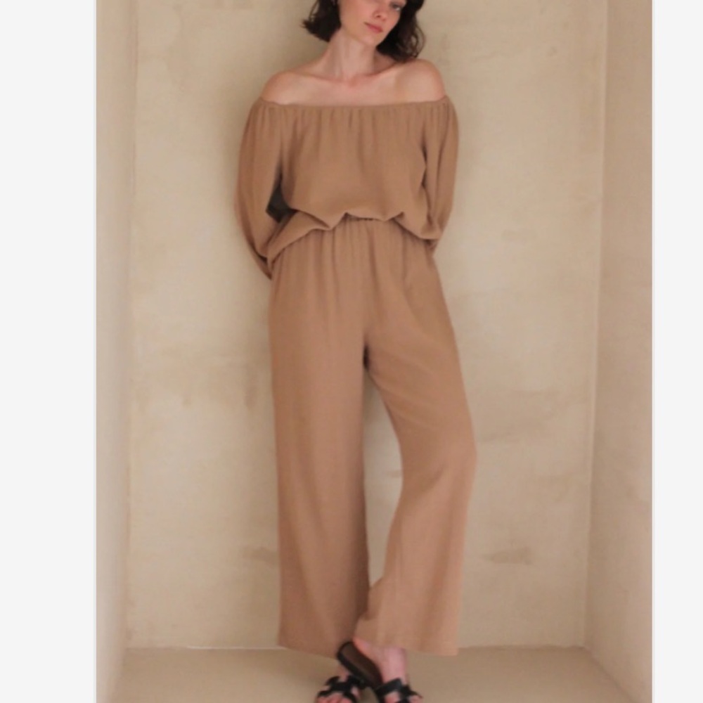 Na Nin PATRICIA WAFFLED COTTON PANT - toffee